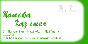 monika kazimer business card